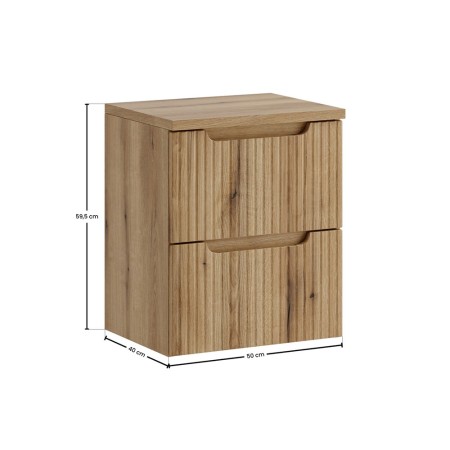 Set mobilier de baie Nova Coast Evoke, MDF, PAL melaminat, stejar evoke, blat stejar evoke, L.50 cm, SET-NOCE B OAK S 50CM