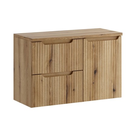 Set mobilier de baie Nova Coast Evoke, MDF, PAL melaminat, stejar evoke, blat stejar evoke, L.90 cm, SET-NOCE B OAK S 90CM LB
