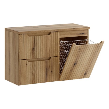 Set mobilier de baie Nova Coast Evoke, MDF, PAL melaminat, stejar evoke, blat stejar evoke, L.90 cm, SET-NOCE B OAK S 90CM LB