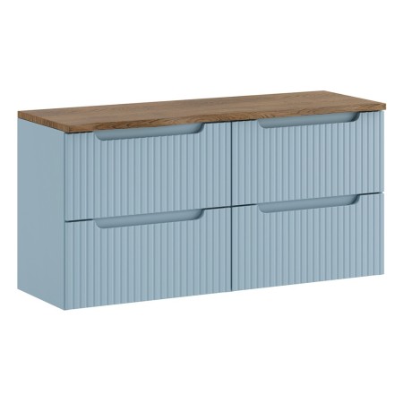 Set mobilier de baie Nova Denim, MDF, PAL melaminat, denim, blat stejar casella, L.120 cm, SET-NOD B NAT CASELLA 120CM S