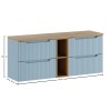 Set mobilier de baie Nova Denim, MDF, PAL melaminat, denim, blat stejar evoke, L.140 cm, SET-NOD B OAK 140CM S