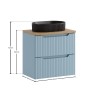 Set mobilier de baie Nova Denim, MDF, PAL melaminat, denim, blat stejar evoke, L.60 cm, lavoar Beyond, SET-NOD B OAK 60CM S UN BEYOND