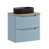 Set mobilier de baie Nova Denim, MDF, PAL melaminat, denim, blat stejar evoke, L.60 cm, lavoar Beyond, SET-NOD B OAK 60CM S UN BEYOND