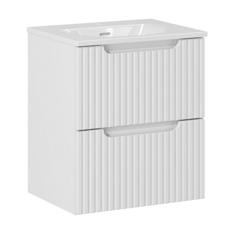 Set mobilier de baie Nova White, MDF, PAL melaminat, alb, lavoar Sky, L.50 cm, SET-NOW 50CM S SKY 50