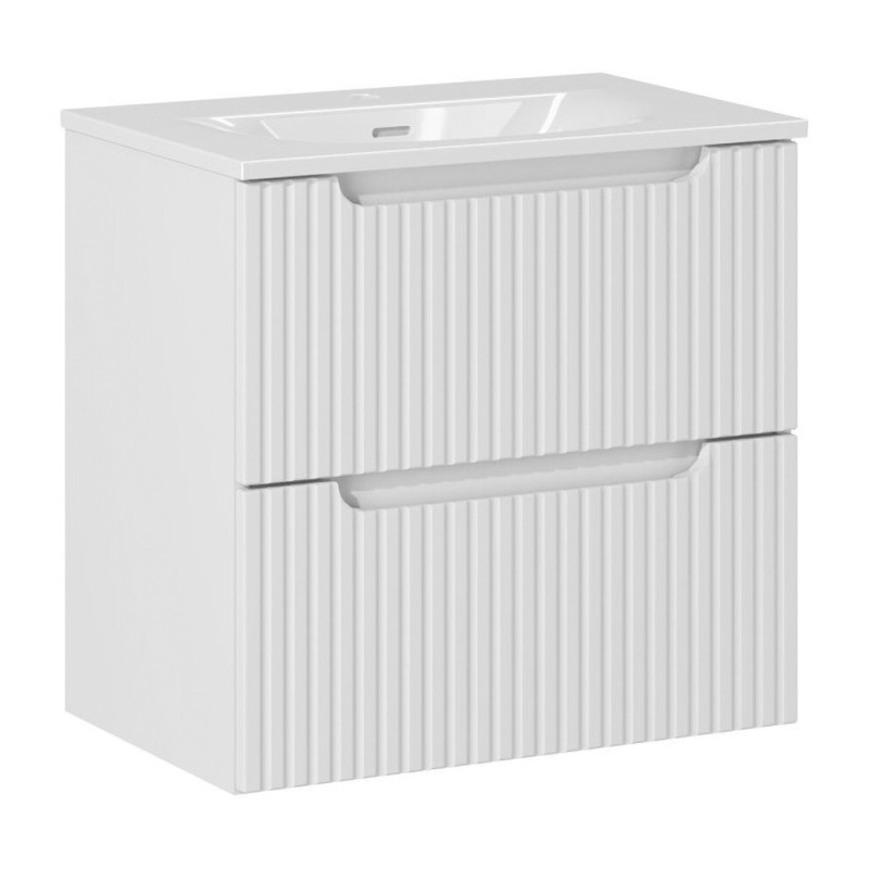 Set mobilier de baie Nova White, MDF, PAL melaminat, alb, lavoar Sky, L.60 cm, SET-NOW 60CM S SKY 60