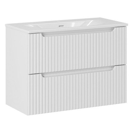 Set mobilier de baie Nova White, MDF, PAL melaminat, alb, lavoar Sky, L.80 cm, SET-NOW 80CM S SKY 80