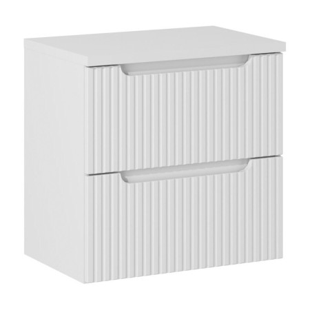 Set mobilier de baie Nova White, MDF, PAL melaminat, alb, blat alb mat, L.60 cm, SET-NOW B WHITE 60CM S