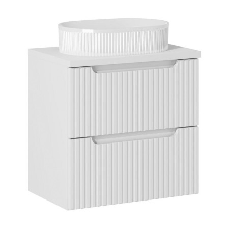Set mobilier de baie Nova White, MDF, PAL melaminat, alb, blat alb mat, L.60 cm, lavoar Beyond, SET-NOW B WHITE 60CM S BEYOND 5 WH