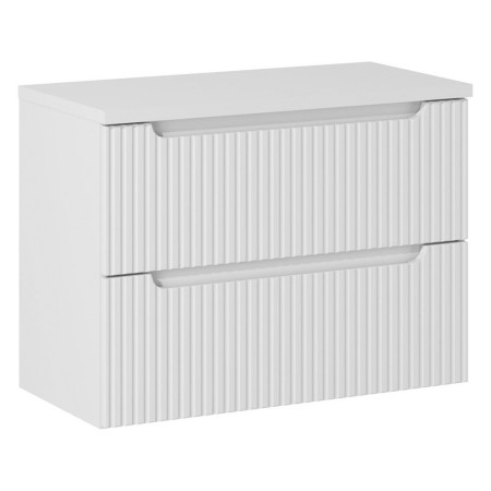 Set mobilier de baie Nova White, MDF, PAL melaminat, alb, blat alb mat, L.80 cm, SET-NOW B WHITE 80CM S