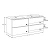 Set mobilier de baie Sombra Green, PAL melaminat, verde olive, lavoar Fly, L.140 cm, SET-SOG 140CM FLY