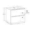 Set mobilier de baie Sombra Green, PAL melaminat, verde olive, lavoar Sky L.70 cm, SET-SOG 70CM SKY