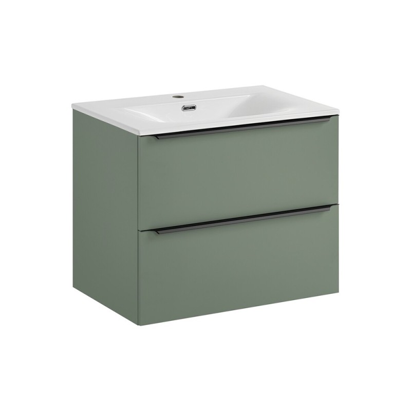 Set mobilier de baie Sombra Green, PAL melaminat, verde olive, lavoar Sky L.70 cm, SET-SOG 70CM SKY