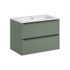 Set mobilier de baie Sombra Green, PAL melaminat, verde olive, lavoar Sky L.80 cm, SET-SOG 80CM FLY