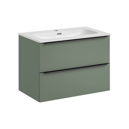 Set mobilier de baie Sombra Green, PAL melaminat, verde olive, lavoar Sky L.80 cm, SET-SOG 80CM FLY