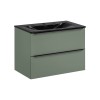 Set mobilier de baie Sombra Green, PAL melaminat, verde olive, lavoar Sky, L.80 cm, SET-SOG 80CM SKY