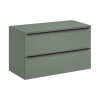 Set mobilier de baie Sombra Green, PAL melaminat, verde olive, blat verde olive, L.100 cm, SET-SOG B GREEN 100CM