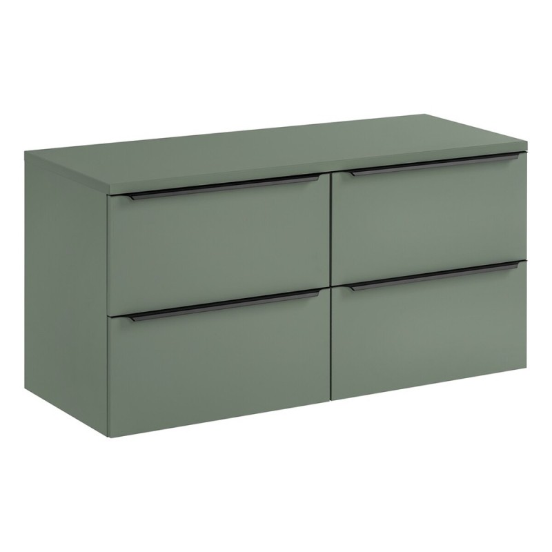 Set mobilier de baie Sombra Green, PAL melaminat, verde olive, blat verde olive, L.120 cm, SET-SOG B GREEN 120CM