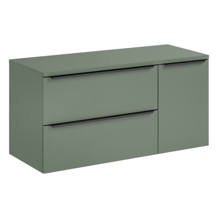 Set mobilier de baie Sombra Green, PAL melaminat, verde olive, blat verde olive, L.120 cm, SET-SOG B GREEN 120CM LB
