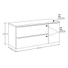 Set mobilier de baie Sombra Green, PAL melaminat, verde olive, blat verde olive, L.140 cm, SET-SOG B GREEN 140CM LB