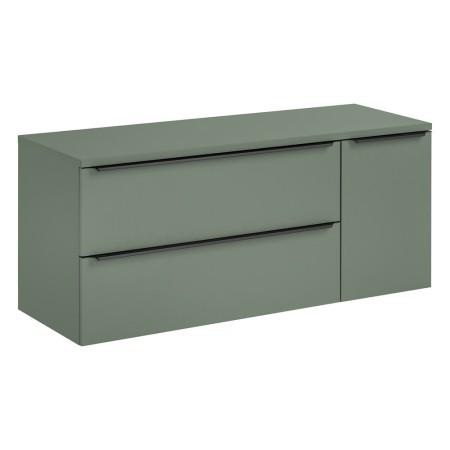 Set mobilier de baie Sombra Green, PAL melaminat, verde olive, blat verde olive, L.140 cm, SET-SOG B GREEN 140CM LB