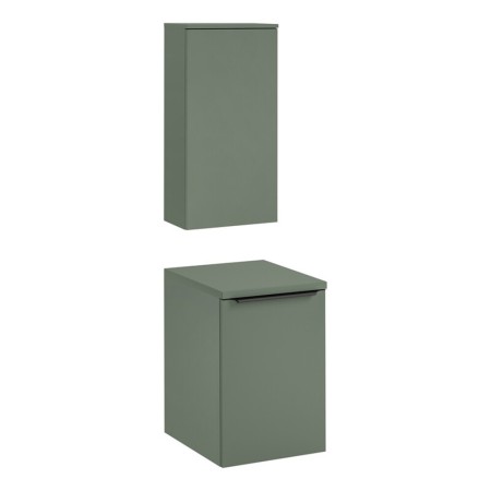Set mobilier de baie Sombra Green, PAL melaminat, verde olive, blat verde olive, L.40 cm, dulap suspendat H.77 cm, SET-SOG B GREEN 40CM UC
