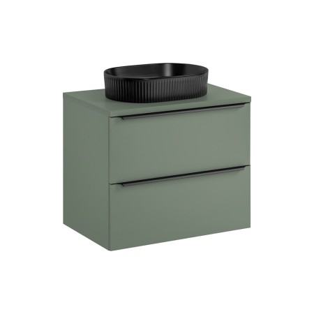 Set mobilier de baie Sombra Green, PAL melaminat, verde olive, blat verde olive, L.70 cm, lavoar Beyond, SET-SOG B GREEN 70CM UN BEYOND-BL