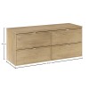 Set mobilier de baie Terra Cremona, MDF, PAL melaminat, stejar cremona, blat stejar cremona, L.120 cm, SET-TEC B CREMONA 120CM