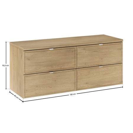 Set mobilier de baie Terra Cremona, MDF, PAL melaminat, stejar cremona, blat stejar cremona, L.120 cm, SET-TEC B CREMONA 120CM