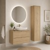 Set mobilier de baie Terra Cremona, MDF, PAL melaminat, stejar cremona, blat stejar cremona, L.60 cm, dulap inalt H.140 cm, SET-TEC B CREMONA 60CM HC