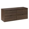 Set mobilier de baie Terra Villa, MDF, PAL melaminat, maro nuc, blat maro nuc, L.120 cm, SET-TEV B VILLA 120CM