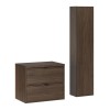 Set mobilier de baie Terra Villa, MDF, PAL melaminat, maro nuc, blat maro nuc, L.60 cm, dulap inalt H.140 cm, SET-TEV B VILLA 60CM HC