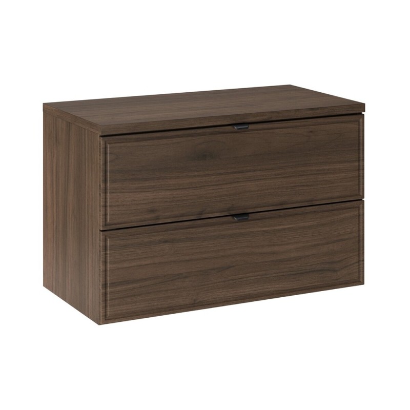 Set mobilier de baie Terra Villa, MDF, PAL melaminat, maro nuc, blat maro nuc, L.80 cm, SET-TEV B VILLA 80CM