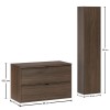 Set mobilier de baie Terra Villa, MDF, PAL melaminat, maro nuc, blat maro nuc, L.80 cm, dulap inalt H.140 cm, SET-TEV B VILLA 80CM HC