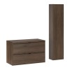 Set mobilier de baie Terra Villa, MDF, PAL melaminat, maro nuc, blat maro nuc, L.80 cm, dulap inalt H.140 cm, SET-TEV B VILLA 80CM HC