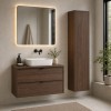 Set mobilier de baie Terra Villa, MDF, PAL melaminat, maro nuc, blat maro nuc, L.80 cm, dulap inalt H.140 cm, SET-TEV B VILLA 80CM HC