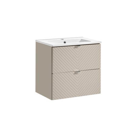 Set mobilier de baie Viva Cashmere, MDF, PAL melaminat, cashmir mat, lavoar Dance, L.60 cm, SET-VIC 60CM S DANCE