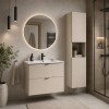 Set mobilier de baie Viva Cashmere, MDF, PAL melaminat, cashmir mat, lavoar Dance, L.60 cm, dulap inalt H.140 cm, SET-VIC 60CM S DANCE HC