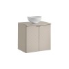 Set mobilier de baie Viva Cashmere, MDF, PAL melaminat, cashmir mat, blat cashmir mat, L.60 cm, lavoar Domi, SET-VIC B CASHMERE 60CM D UN DOMI MW