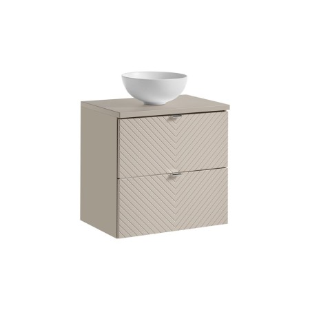 Set mobilier de baie Viva Cashmere, MDF, PAL melaminat, cashmir mat, blat cashmir mat, L.60 cm, lavoar Domi, SET-VIC B CASHMERE 60CM S UN DOMI MW