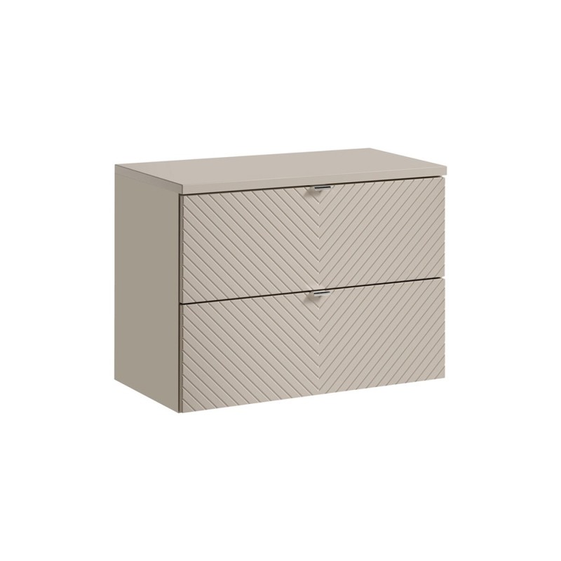 Set mobilier de baie Viva Cashmere, MDF, PAL melaminat, cashmir mat, blat cashmir mat, L.80 cm, SET-VIC B CASHMERE 80CM S