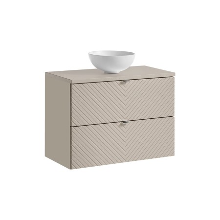 Set mobilier de baie Viva Cashmere, MDF, PAL melaminat, cashmir mat, blat cashmir mat, L.80 cm, lavoar Domi, SET-VIC B CASHMERE 80CM S UN DOMI MW
