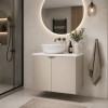 Set mobilier de baie Viva Cashmere, MDF, PAL melaminat, cashmir mat, blat alb mat, L.60 cm, lavoar Lola, SET-VIC B WHITE 60CM D UN LOLA GW