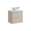 Set mobilier de baie Viva Cashmere, MDF, PAL melaminat, cashmir mat, blat alb mat, L.60 cm, lavoar Lola, SET-VIC B WHITE 60CM S UN LOLA GW