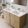 Set mobilier de baie Viola Cremona, PAL melaminat, stejar cremona, lavoar Lava, L.120 cm, SET-VOC 120CM LAVA