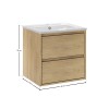Set mobilier de baie Viola Cremona, PAL melaminat, stejar cremona, lavoar Lava, L.50 cm, SET-VOC 50CM LAVA