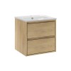 Set mobilier de baie Viola Cremona, PAL melaminat, stejar cremona, lavoar Lava, L.50 cm, SET-VOC 50CM LAVA