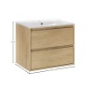 Set mobilier de baie Viola Cremona, PAL melaminat, stejar cremona, lavoar Lava, L.60 cm, SET-VOC 60CM LAVA