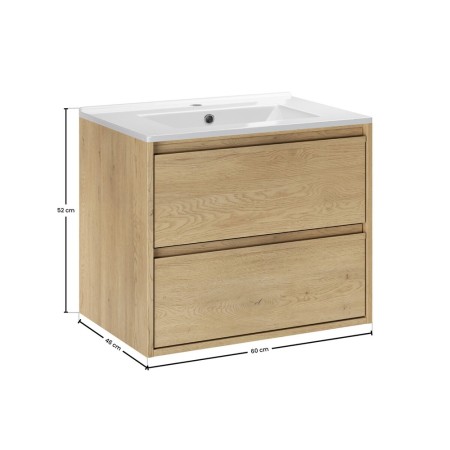 Set mobilier de baie Viola Cremona, PAL melaminat, stejar cremona, lavoar Lava, L.60 cm, SET-VOC 60CM LAVA