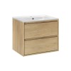 Set mobilier de baie Viola Cremona, PAL melaminat, stejar cremona, lavoar Lava, L.60 cm, SET-VOC 60CM LAVA