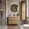 Set mobilier de baie Viola Cremona, PAL melaminat, stejar cremona, lavoar Lava, L.80 cm, SET-VOC 80CM LAVA